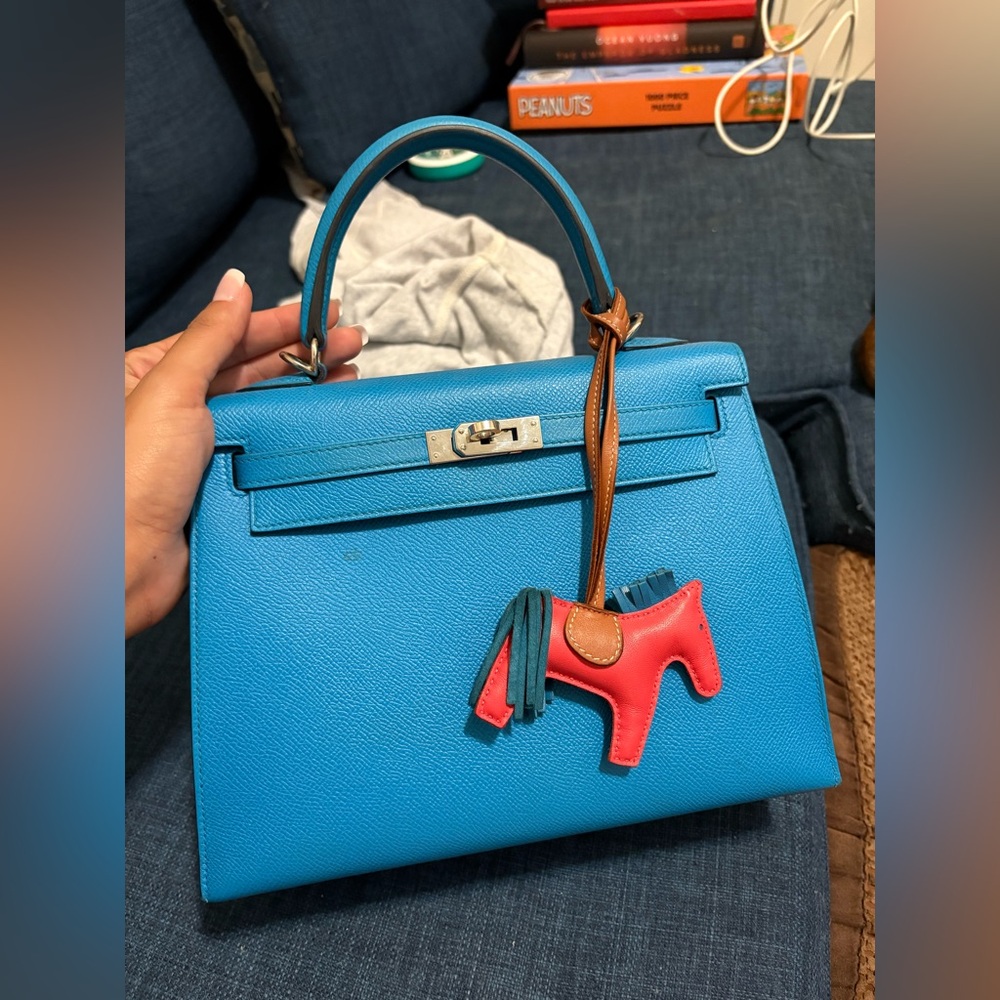 Hermes Kelly 25 sellier bleu Frida & rodeo PLEASE READ DESCIRPTION